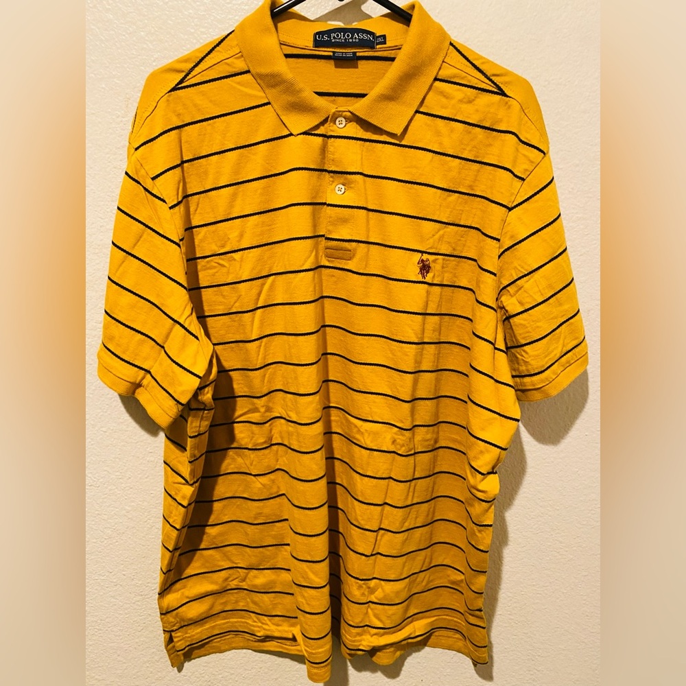 U.S. Polo Assn. Yellow Striped Men's Polo Shirt
